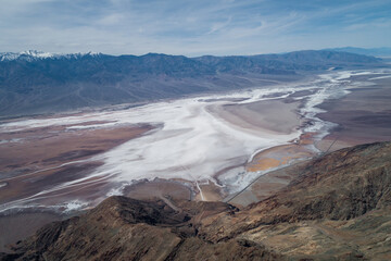 Dante's View in Death Valley. Mountain and salty Area in Background. Dante's View provides a panoramic view of the southern Death Valley basin. California, USA