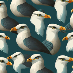 Seagull pattern. Generative AI.