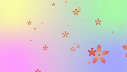Colorfully decorated pattern with petal-shaped background