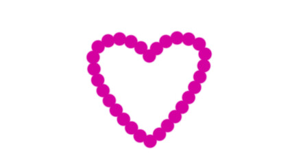 Heart shape colored in pink