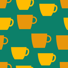 simple vector illustration pattern of cups