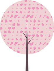 There are many leaves in the shape of hearts on the big tree, wedding, valentine's day, birthday, party decoration