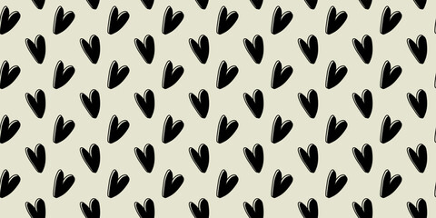 Love heart seamless pattern illustration. Trendy hand-drawn doodle seamless pattern with hearts. Valentine's day holiday backdrop texture. Valentine's day background. Vector EPS 10