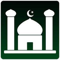 Islamic icon, mosque minaret. Vector illustration.