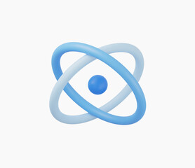 3d Realistic Atom icon vector Illustration