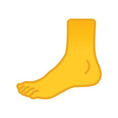 Foot emoji vector icon flat design. Human foot shown with five toes sign design. 