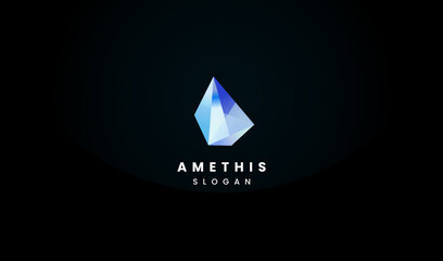 Fototapeta premium Crystal Gems Logo design vector template Linear style. Jewelry Fashion Luxury Logotype concept