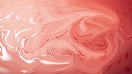 흐르는 붉은 액체와 빛의 반사 