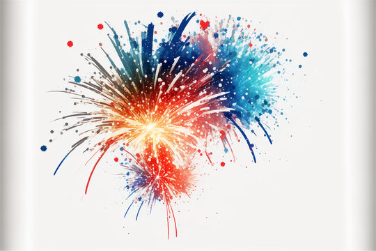 Fireworks clipart, background for new year or celebrations. Generative AI.