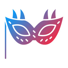 New Year Mask Icon Style