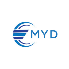 MYD letter logo. MYD blue image on white background. MYD vector logo design for entrepreneur and business. MYD best icon.	
 - obrazy, fototapety, plakaty