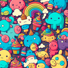Fototapeta premium happy 3d doodles