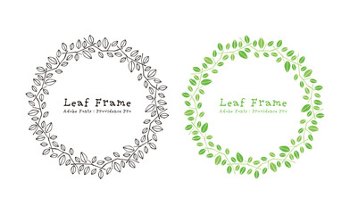 初夏を感じる葉っぱのフレーム／リーフフレーム／ベクター