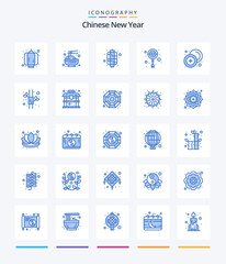 Creative Chinese New Year 25 Blue icon pack  Such As chinese. ornament. chinese. new year. chinese