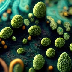 Virus, bacteria background. High detailed 3d illustration