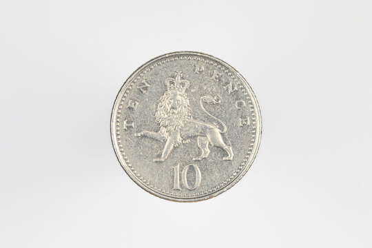 Macro shot of money 10p coin