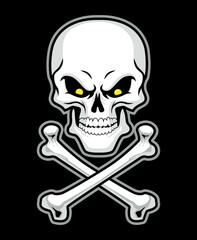 Hand drawn of Skull and crossbones , vector illustration