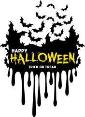 Happy Halloween Card Design Elements On Background, vector illustration
