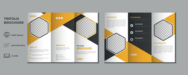 trifold brochure proposal Leaflet Flyer annual report magazine cover page three fold layout booklet company profile portfolio vector template and advertise presentation design
