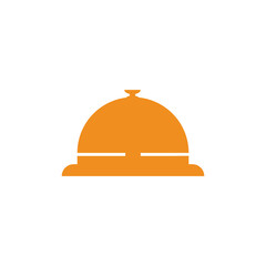 Fototapeta premium Hotel bell, service bell, reception bell icon. Flat vector illustration.