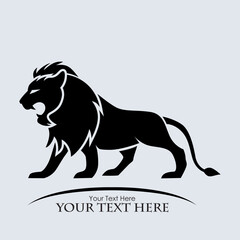 Lion logo for t-shirt, Lion mascot Sport wear typography emblem graphic, athletic apparel stamp.