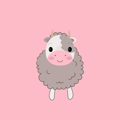 Naklejka premium Sheep in different character.