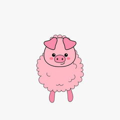 Naklejka premium Sheep in different character.