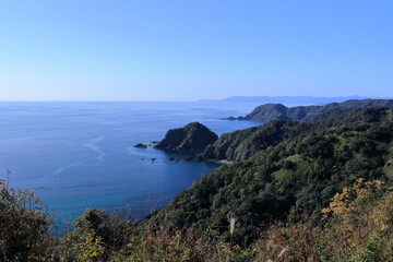 Fototapeta premium 横浪黒潮ラインからの眺望 冬 （高知県）