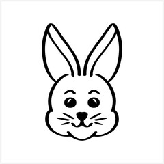 Doodle rabbit icon Easter line art Hare for design Vector stock illustration EPS 10
