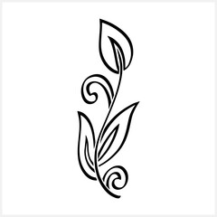 Branch with leaves clipart isolated. Eco doodle icon. Engraving Vector stock illustration. EPS 10