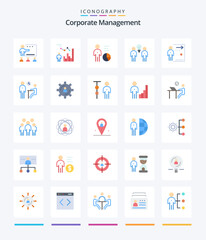 Fototapeta na wymiar Creative Corporate Management 25 Flat icon pack Such As fired. door. management. teamwork. people