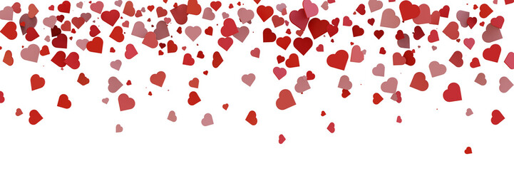 Valentine day background with red hearts on transparent PNG background. Banner, postcard, background. 14 February Valentine's day, love, relationships concept.