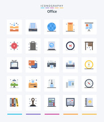 Fototapeta na wymiar Creative Office 25 Flat icon pack Such As dustbin. target. business. office. chart