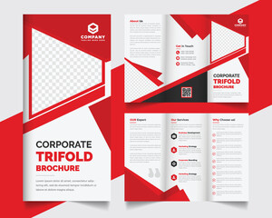 creative trifold brochure template design, modern design template for business brochure layout