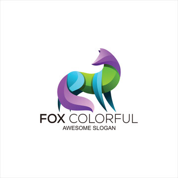 fox logo gradient colorful abstract