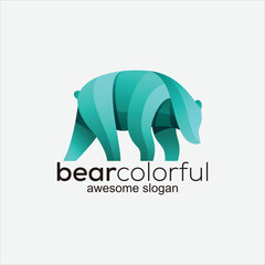 bear colorful logo gradient abstract designs