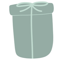 grey gift box with ribbon