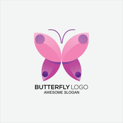 butterfly colorful logo gradient abstract design