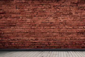 Old brick wall and wooden floor background IA
