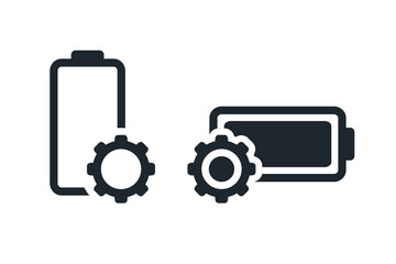 Battery gear setting icon. Illustration vector