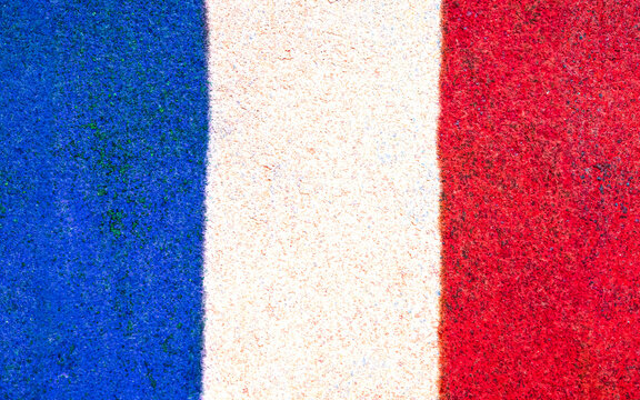 Metal surface painted in the colors of the Flag of France