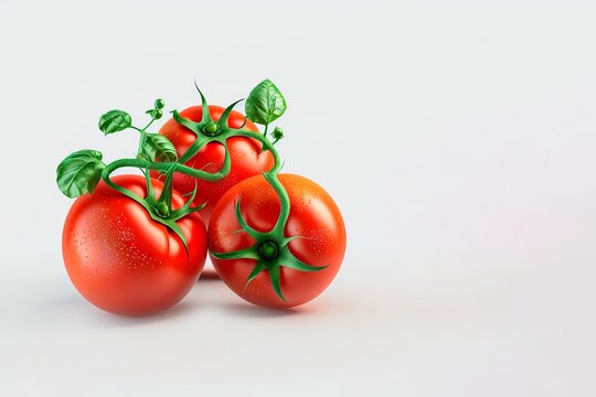 Fresh tomatoes isolated. Tomato isolated on white background. With clipping path. Full depth of field. generative ai