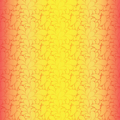 Vector seamless striped orange gradient vintage pattern with paisley