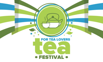 Tea Festival. For tea lovers. Event for professionals in the tea industry. Tea ceremony. Delicious leaf tea. Cafes and restaurants. Trainings for baristas from staff schools. Creative Illustration
