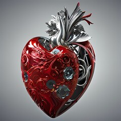 3D render of special Heart art for Valentine day using Generative AI