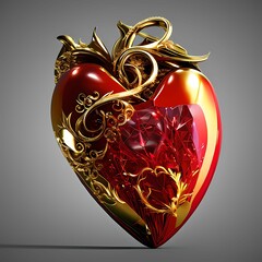 3D render of a special Heart art for Valentine day using Generative AI