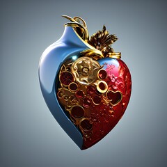 3D render of a special Heart art for Valentine day using Generative AI