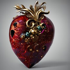 3D render of Heart art for Valentine day using Generative AI