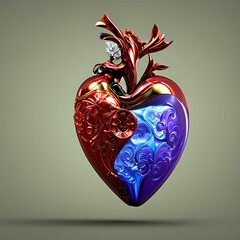 3D render of Heart art for Valentine day using Generative AI