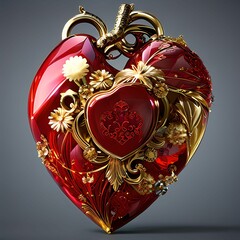 3D render of Heart art for Valentine day using Generative AI